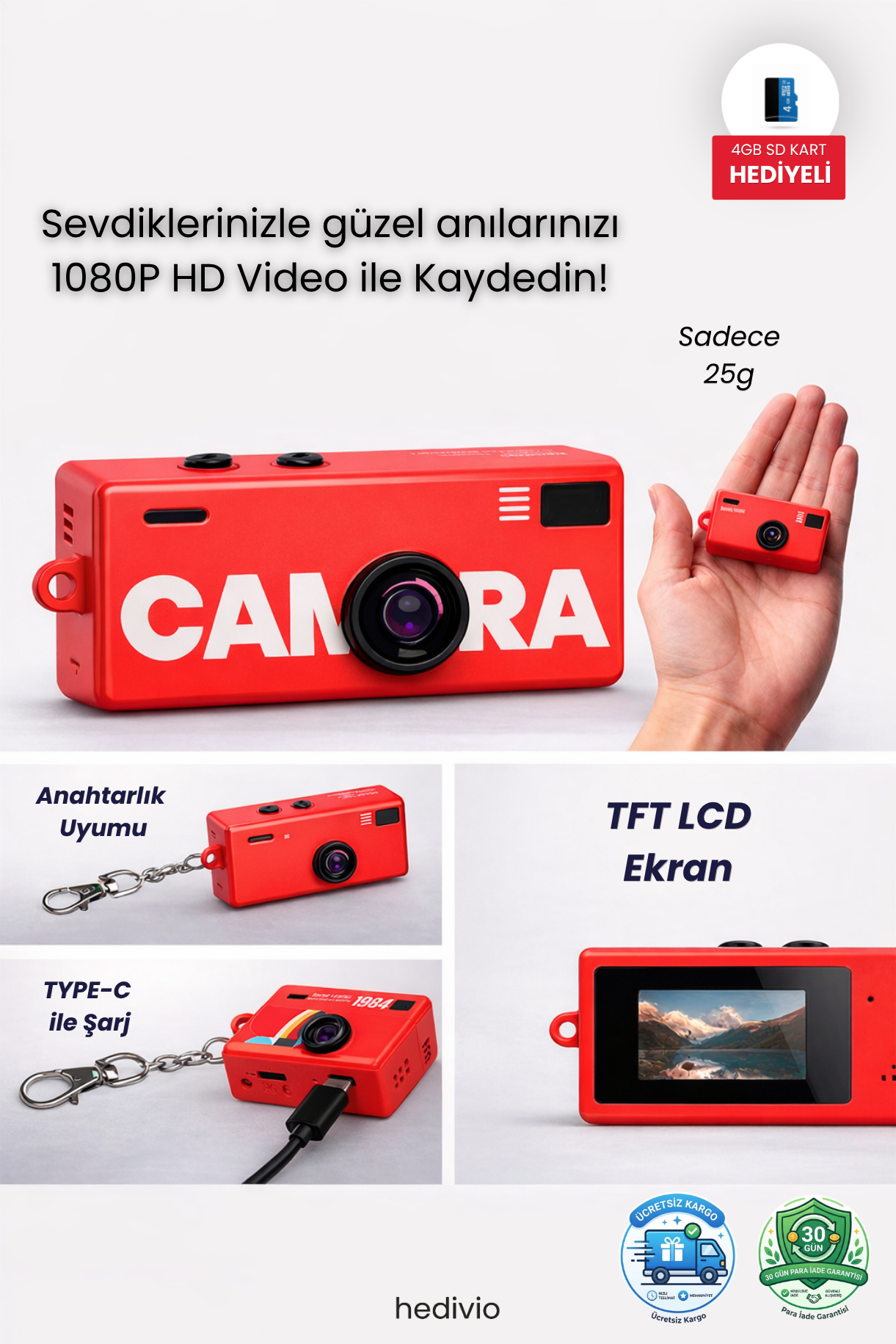 Hedivio® Mini Retro Kamera